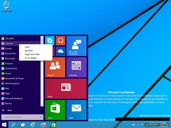 В сеть утекли скриншоты предварительной версии Windows 9